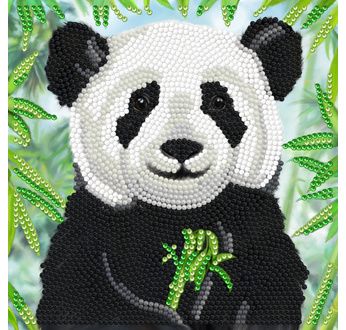 CRYSTAL ART Kit Carte à diamanter 18x18cm Bébé panda