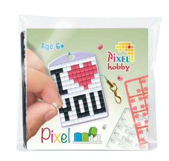 PIXEL Kit créatif porte-clé 4x3cm - I love you