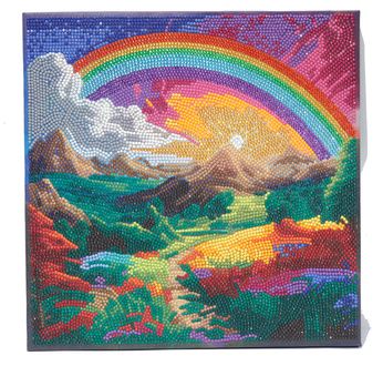 CRYSTAL ART Kit tableau broderie diamant 30x30cm- Arc-en-ciel