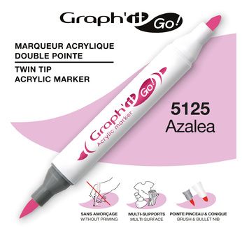 GRAPH'IT GO Marqueur acrylique double pointe 60 couleurs - GRAPH'IT GO Marqueur acrylique double pointe - 5125 - AZALEA