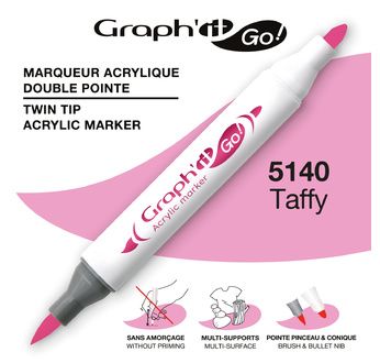 GRAPH'IT GO Marqueur acrylique double pointe 60 couleurs - GRAPH'IT GO Marqueur acrylique double pointe - 5140 - TAFFY