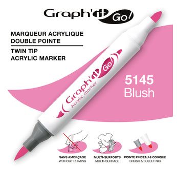 GRAPH'IT GO Marqueur acrylique double pointe 60 couleurs - GRAPH'IT GO Marqueur acrylique double pointe - 5145 - BLUSH
