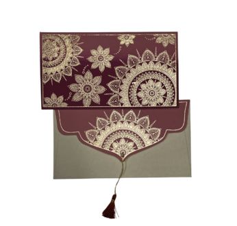 PAPERTREE MANDALA Enveloppe Cadeau 19x10cm Dégradé Rose/Or