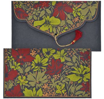 PAPERTREE BOUQUET Enveloppe cadeau 19x10cm Noir/Vert