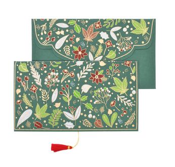 PAPERTREE WINTER Enveloppe Cadeau 19X10 cm Vert