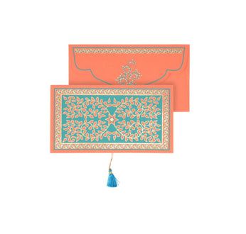 PAPERTREE LILY Enveloppe Cadeau 19X10 cm Corail