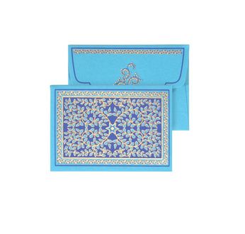 PAPERTREE LILY Mini Env. Message +carte 8,5 x 6 cm Turquoise