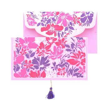 PAPERTREE BOUQUET Enveloppe cadeau 19x10cm Rose/Prune