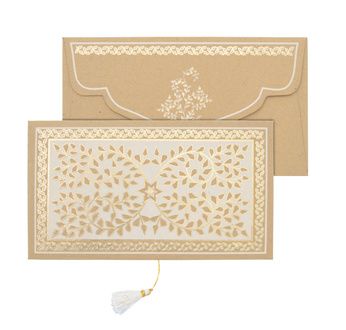 PAPERTREE LILY Enveloppe Cadeau 19X10 cm Lin ivoire