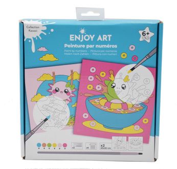 ENJOY ART - Peinture par Numéros 20x20cm Junior Kawaii Dragon Axolotl