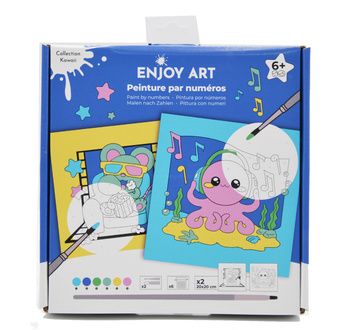 ENJOY ART - Peinture par Numéros 20x20cm Junior Kawaii Souris Pieuvre