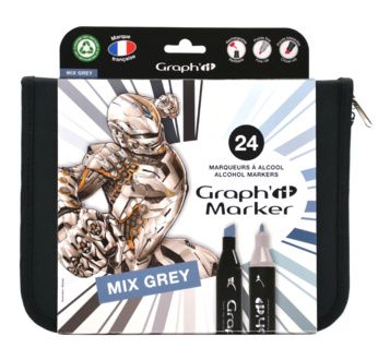 GRAPH'IT Trousse de 24 couleurs - Mix Greys