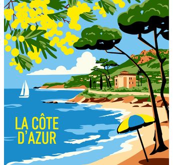 ENJOY ART - Peinture par numéros 30x30cm Balade Côte d'Azur