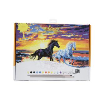 ENJOY ART - Peinture par numéros 40x30cm Chevaux au crépuscule