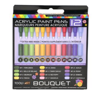 TOOLI Marqueur Acrylique Set Bouquet 12 couleurs EF 07mm