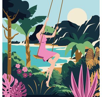 ENJOY ART - Peinture par numéros 30x30cm Tropical Oasis