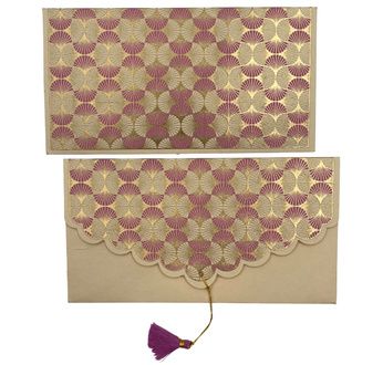 PAPERTREE ART DECO Enveloppe Cadeau 19X10 cm Ivoire/Rose