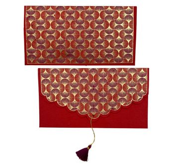 PAPERTREE ART DECO Enveloppe Cadeau 19X10 cm Rouge/Prune