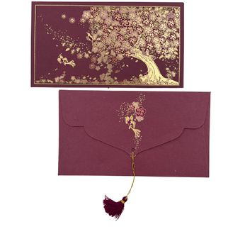 PAPERTREE SAKURA Enveloppe Cadeau 19X10 cm Prune/Violet