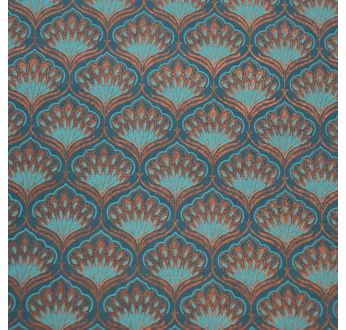 PAPERTREE PAPIER 50*70 BENGALI Aqua émeraude Cuivré