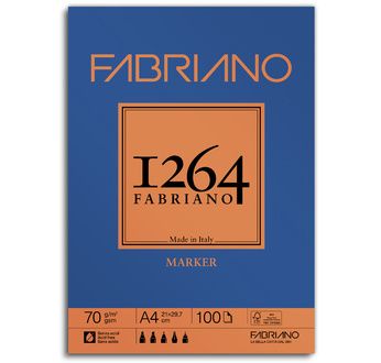 FABRIANO 1264 Bloc Papier Marqueur A4 70g-1 côté collé-100fl 21x29,7