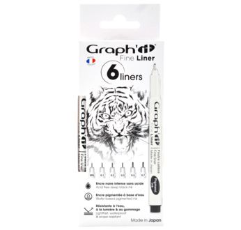 GRAPH'IT Set de 6 Fine liners - Noirs