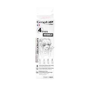 GRAPH'IT Set de 4 Fine Liners Noir - MANGA