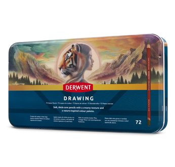 DERWENT - DRAWING - boîte métal 72 crayons de couleur assortis