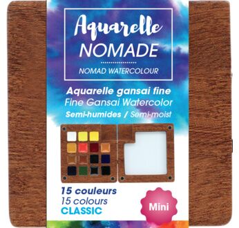 ART & GO Mini Palette Aquarelle Semi-Humide - 15 couleurs