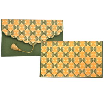 PAPERTREE ART DECO Enveloppe Cadeau 19X10 cm Vert/ Or