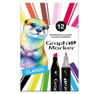 GRAPH'IT Set 12 marqueurs - Classic colours