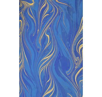 PAPERTREE 50*70 100g MARBRE Azur - Bleu et or