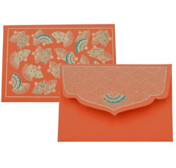 PAPERTREE SORA Mini Env. Message + carte 8,5 x 6 cm - Orange
