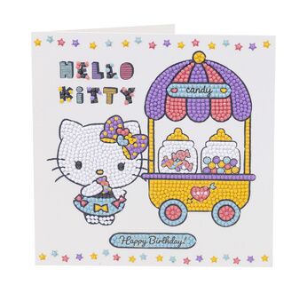 CRYSTAL ART Kit Carte à diamanter 18x18cm Happy Birthday bonbons