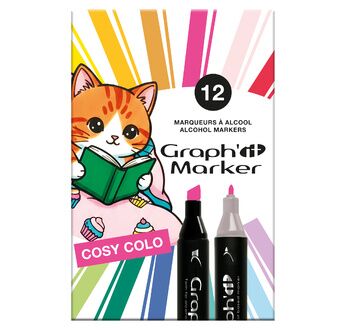 GRAPH'IT Set de 12 marqueurs - Cosy Colo