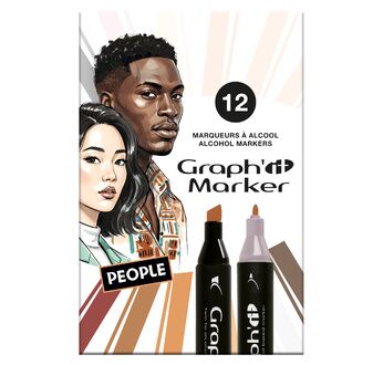 GRAPH'IT Set de 12 marqueurs - People