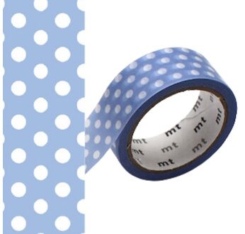 MT 1P Motif pois bleu lavande - 1,5cmx7m