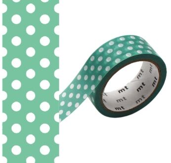 MT Motif pois vert émeraude - 1,5cmx7m