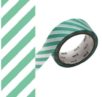 MT 1P Motif rayures vert émeraude - 1,5cmx7m