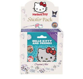 CRYSTAL ART Implantation 20 pochettes stickers Hello Kitty