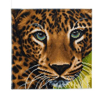 CRYSTAL ART Kit tableau broderie diamant 30x30cm Léopard
