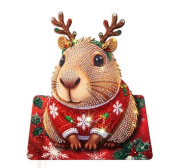 CRYSTAL ART Figurine à diamanter capybara Noël