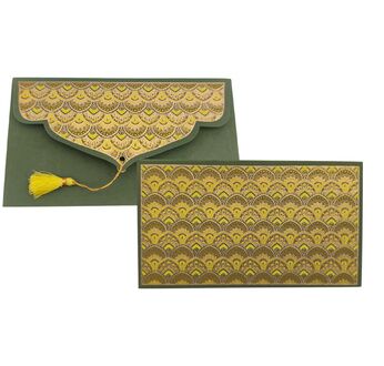PAPERTREE CALYPSO Enveloppe Cadeau 19X10 cm verte
