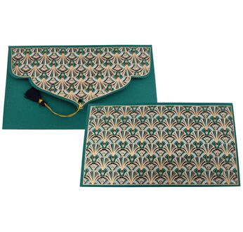 PAPERTREE LOUISE Enveloppe Cadeau 19X10 cm Turquoise Blanc
