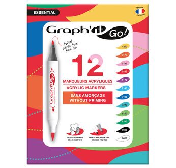 GRAPH'IT GO Set de 12 marqueurs acrylique - ESSENTIAL