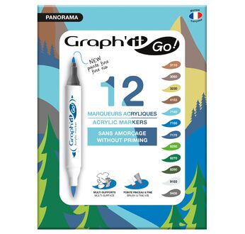 GRAPH'IT GO Set de 12 marqueurs acrylique - PANORAMA