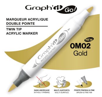 GRAPH'IT GO Marqueur acrylique double pointe 60 couleurs - GRAPH'IT GO Marqueur acrylique double pointe - 0M02 - GOLD