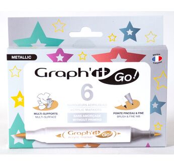 GRAPH'IT GO Set de 6 marqueurs acrylique - METALLIC