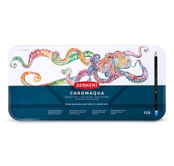 DERWENT - CHROMAQUA - boîte métal 150 crayons assortis