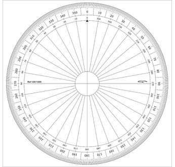 Rapporteur cercle entier - degrés Ø 20 cm